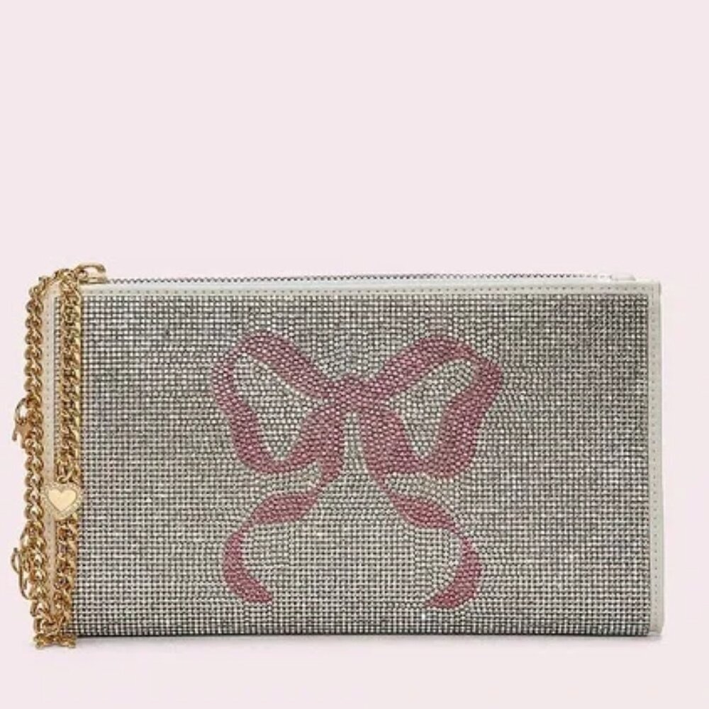 NEW NWT VICTORIA'S SECRET PINK X LOVESHACKFANCY WRISTLET POUCH